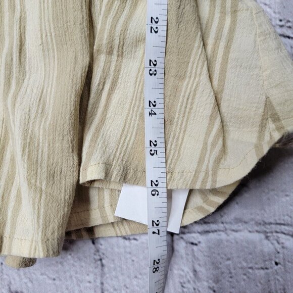 Faithfull The Brand 100% Cotton Sunshine Yellow White Stripe Off Shoulder Size 2 - Picture 9 of 11